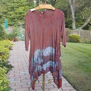 Art cloth tie dye tunic/20 to 30 dollar items a
